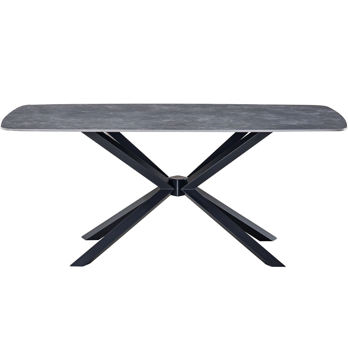 Table à manger 8 couverts en céramique - ETNA gris anthracite, HOMIFAB