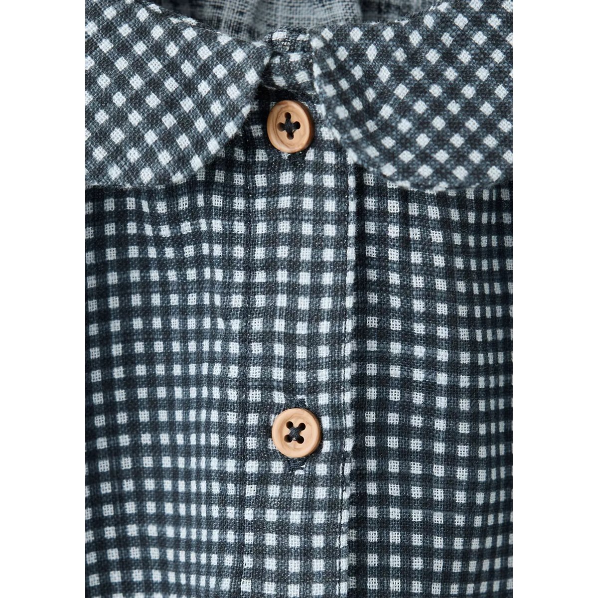 Chemise à carreaux en coton bleu pétrole, MANGO BABY