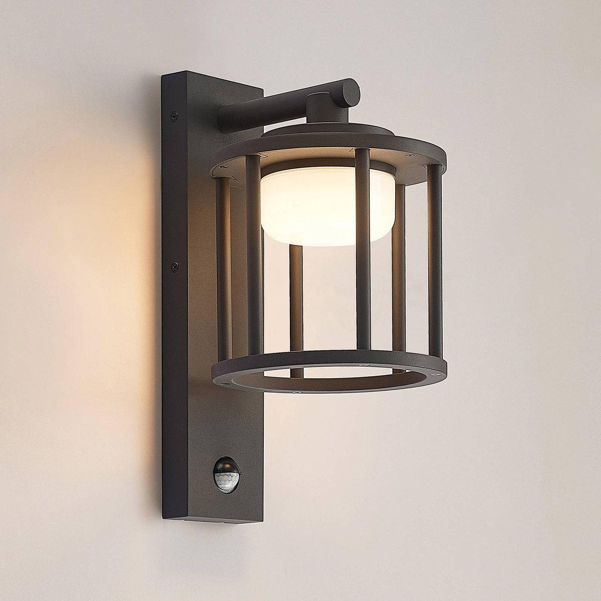 Applique extérieure en aluminium moderne gris foncé (ral 840-m), LUCANDE