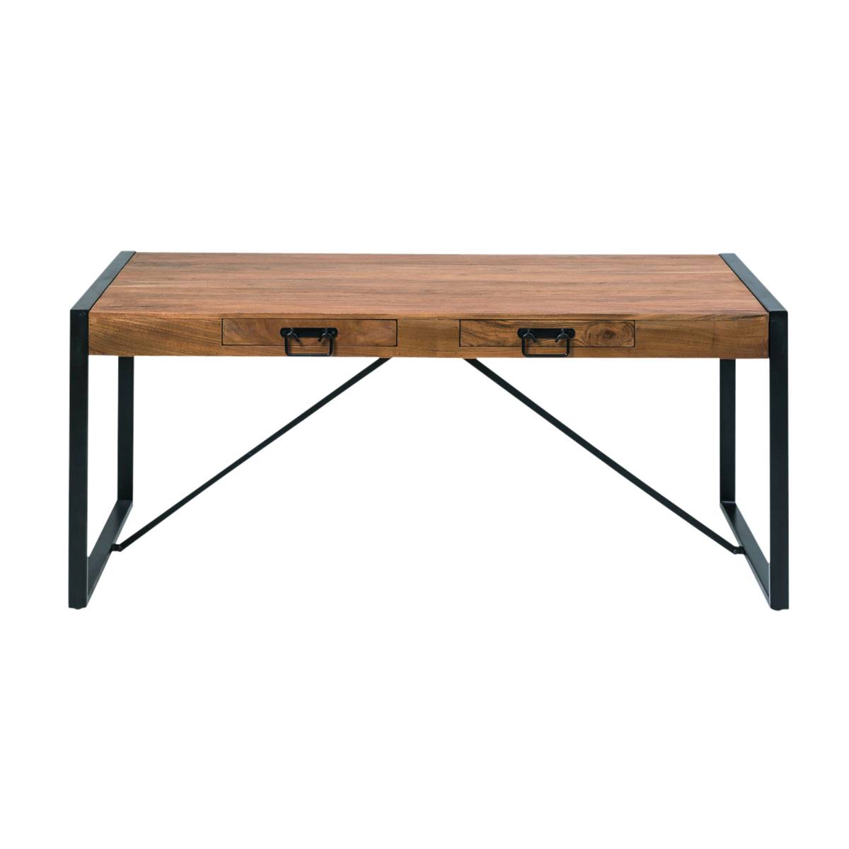 Table à manger en bois d'acacia HAVANA bois foncé, MADE IN MEUBLES