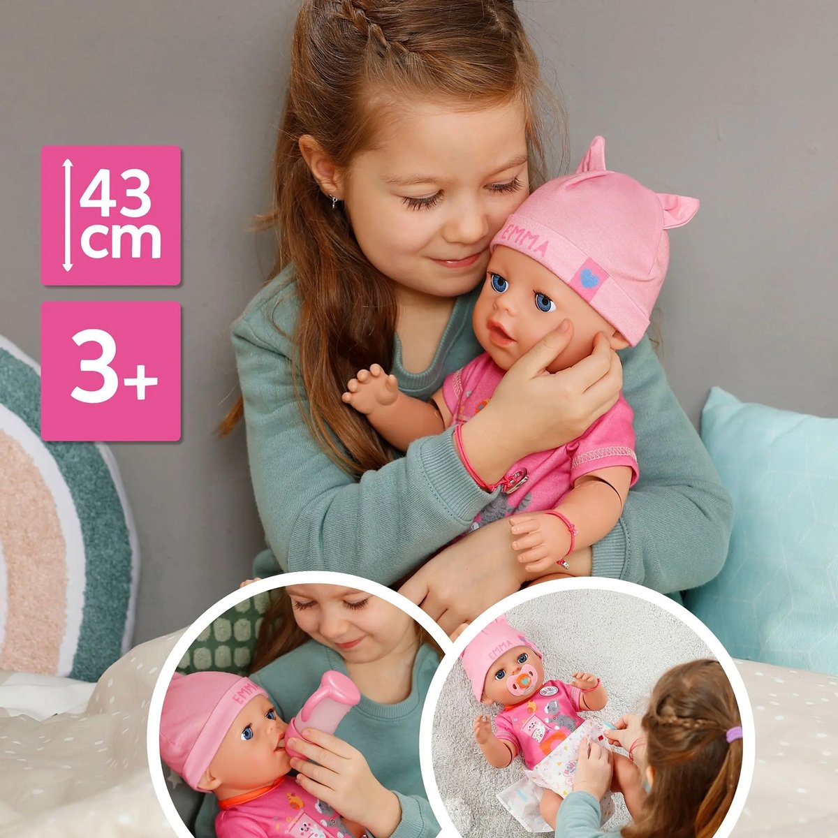 Baby Born Poupée Emma Click & Play 43 cm multicolore, ZAPF CREATION