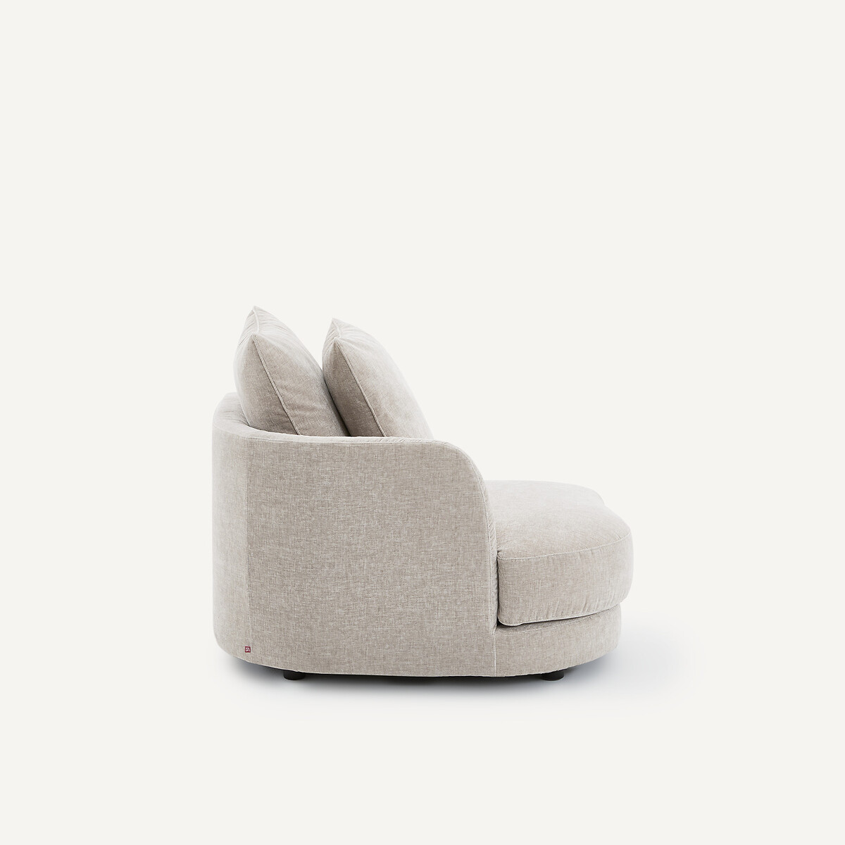Demi-canapé gauche, modulable en velours chenille, TIBERIO gris clair, AM.PM