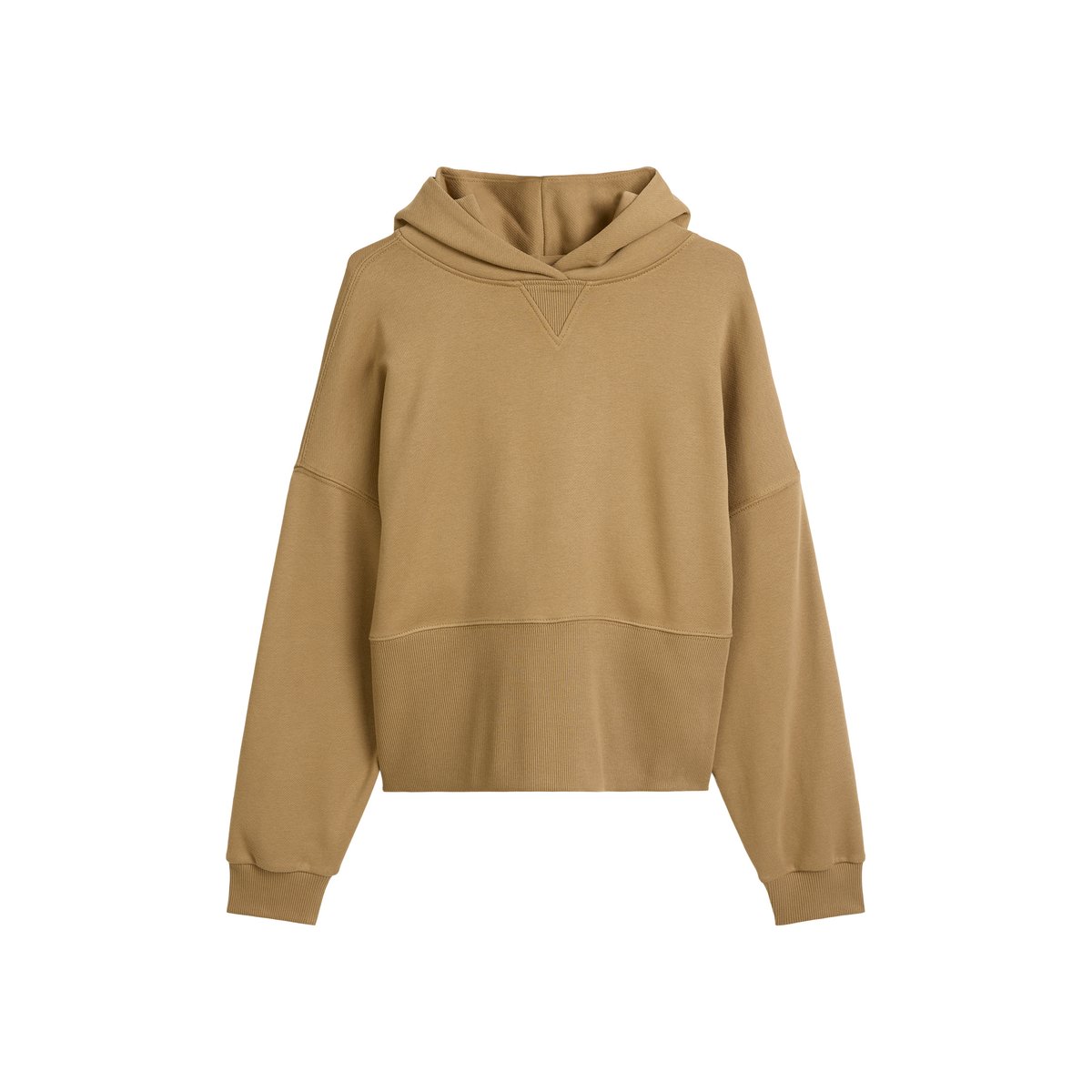 Hoodie relaxed avec large bord-côte marron, MARC O’POLO DENIM