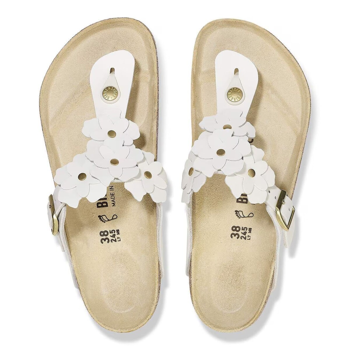 Chanclas GIZEH FLOWERS blanco, BIRKENSTOCK