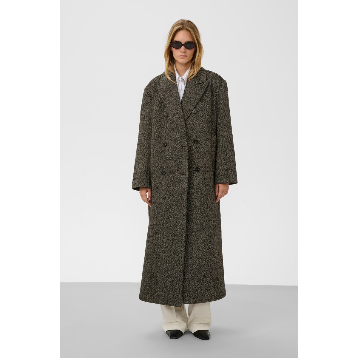 Veste d'extérieur marron feather gray and black twill, SOAKED IN LUXURY