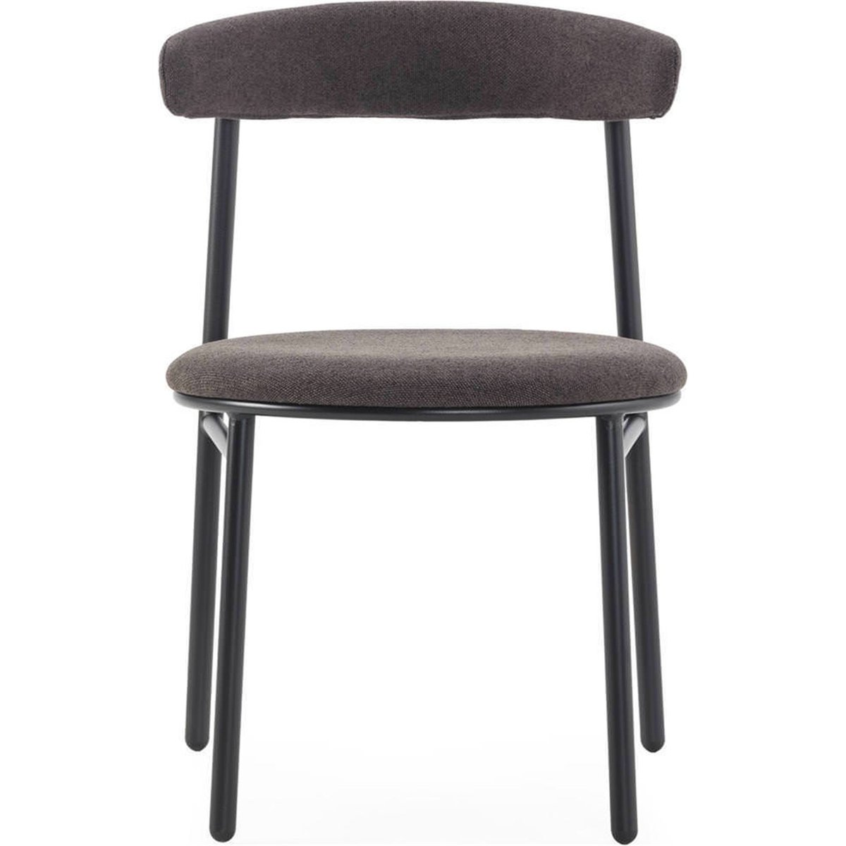 Chaise rembourrée métal, Style contemporain noir et san remo noir, RECOLLECTION