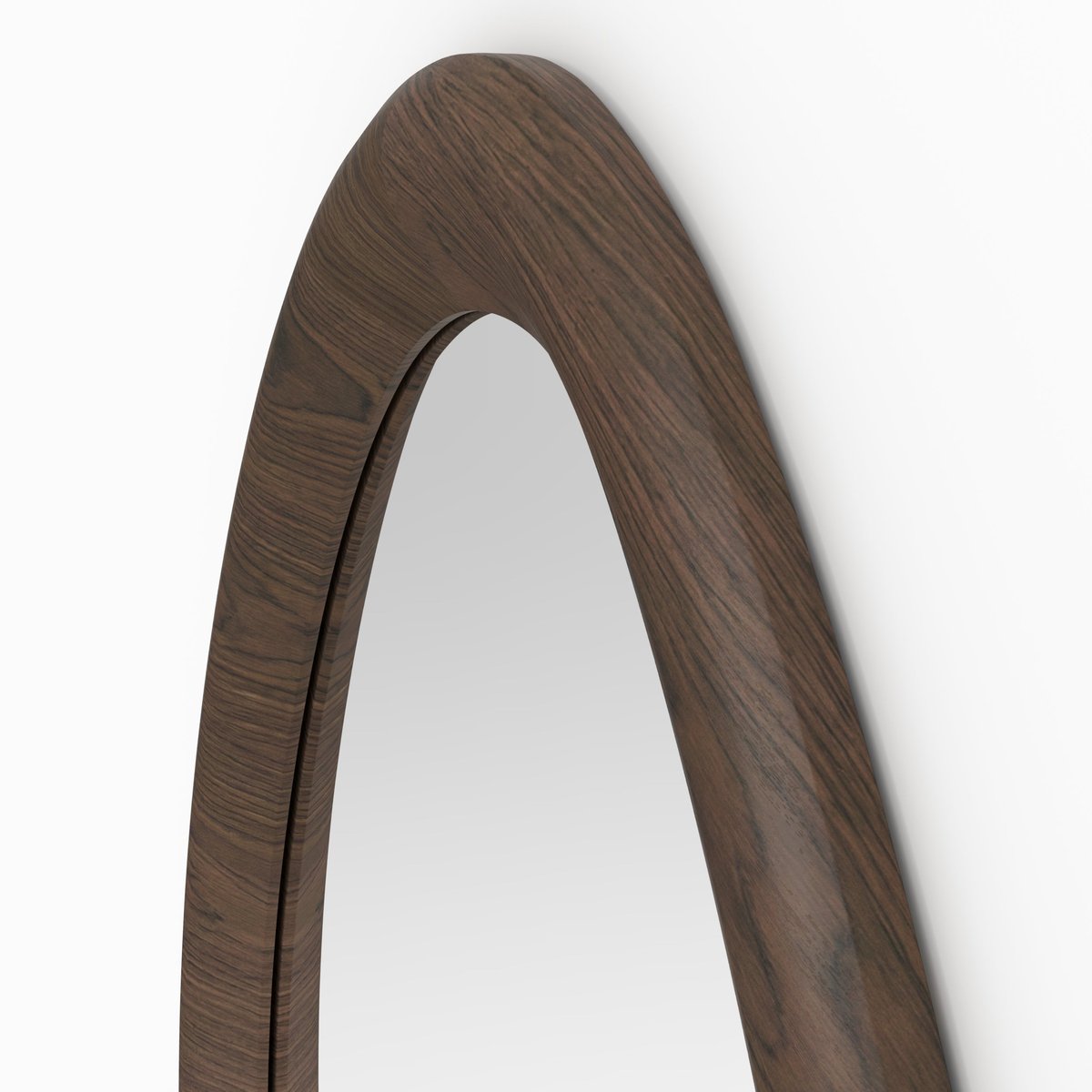Miroir organique en placage noyer, D100 cm - YOKO marron foncé, MAISON PAVANE