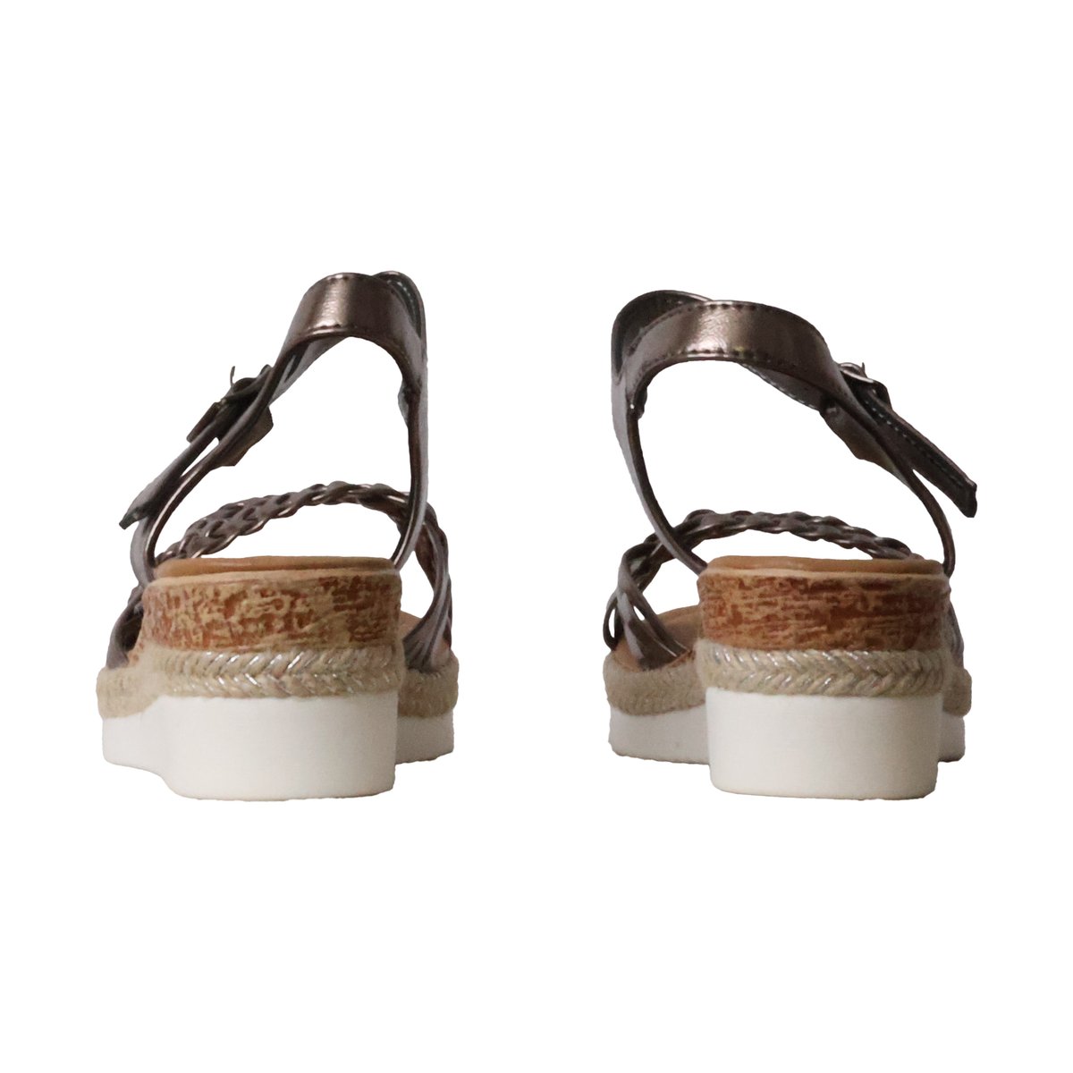 Sandales Compensées à Brides etain, THE DIVINE FACTORY