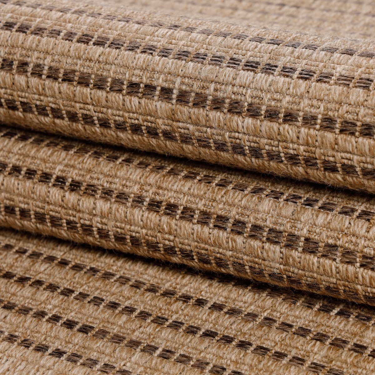 Tapis intérieur extérieur aspect jute à rayures DHAKA noir, NAZAR RUGS