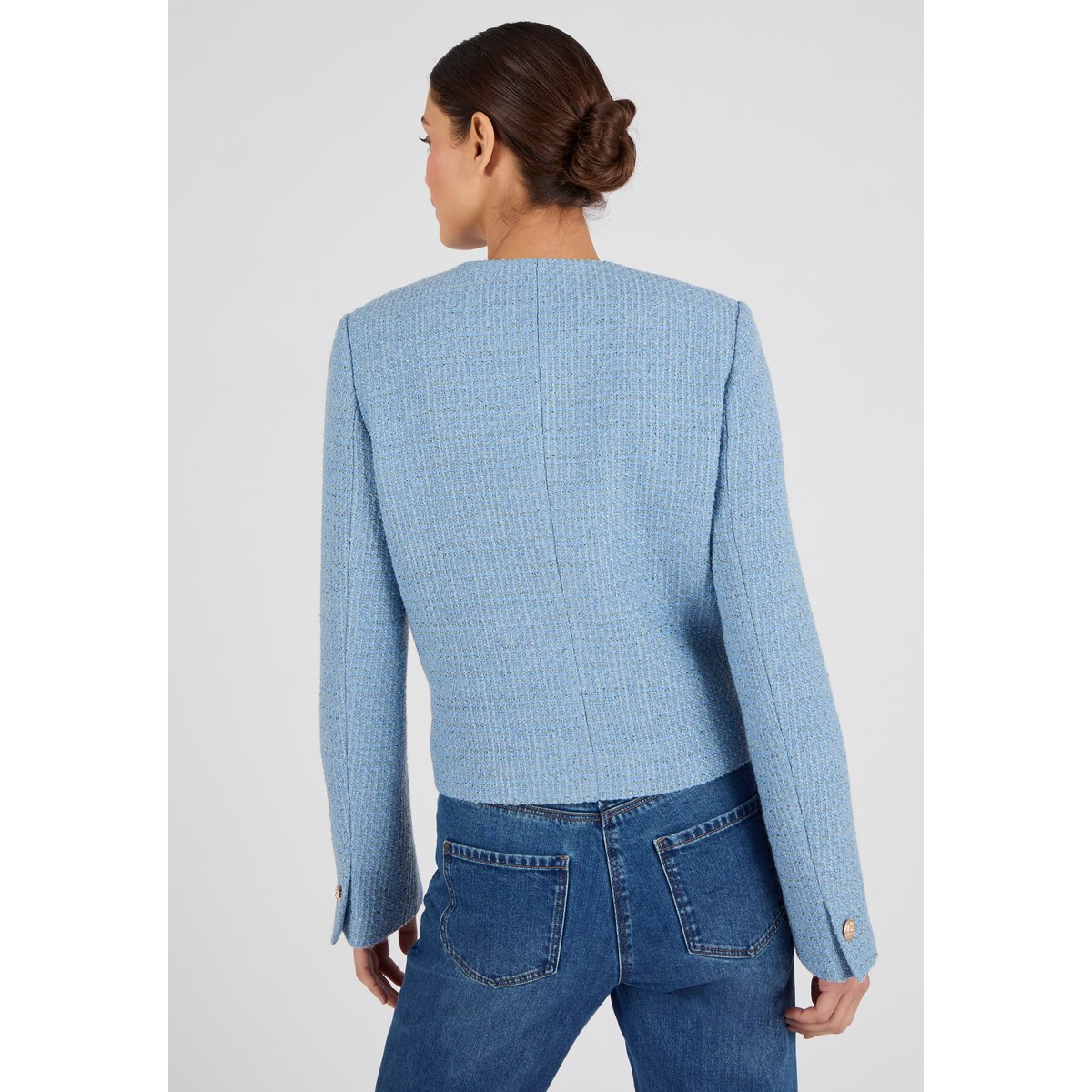 Veste effet tweed bleu, DAMART