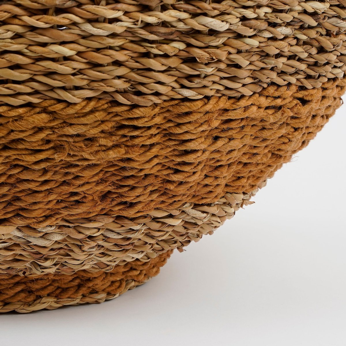 Panier de rangement en jute tressée Ø55 cm TACOMA jaune, MICA DECORATIONS