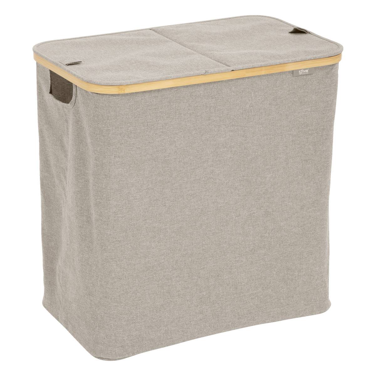 Panier à linge pliable double 80L TIDY beige, 5FIVE SIMPLY SMART
