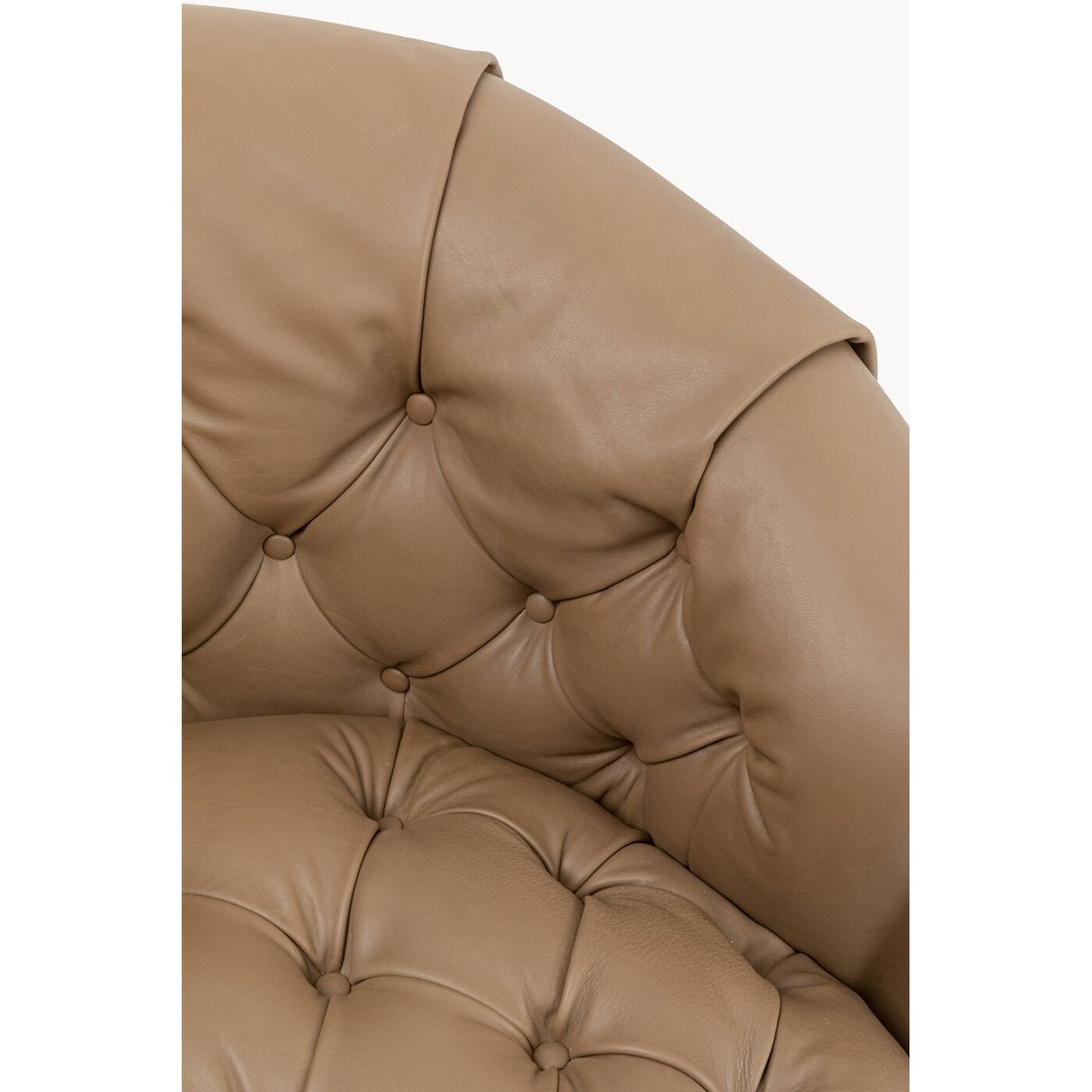 Fauteuil en cuir, DRAPES marron, KARE DESIGN