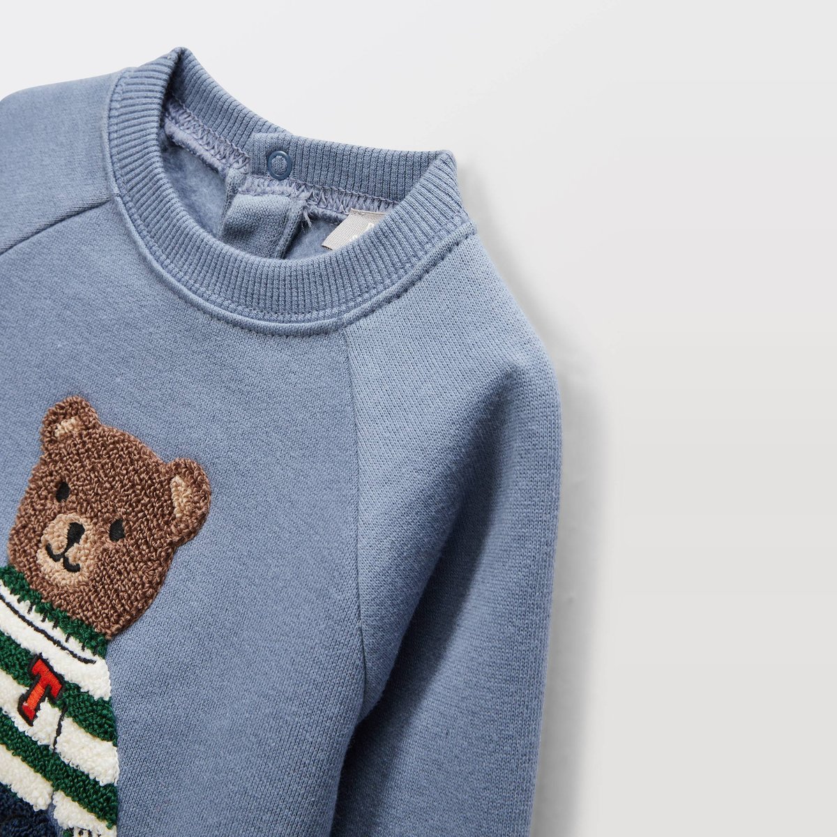 Sweat fantaisie en coton BIO GOTS dusty blue, BOUT'CHOU