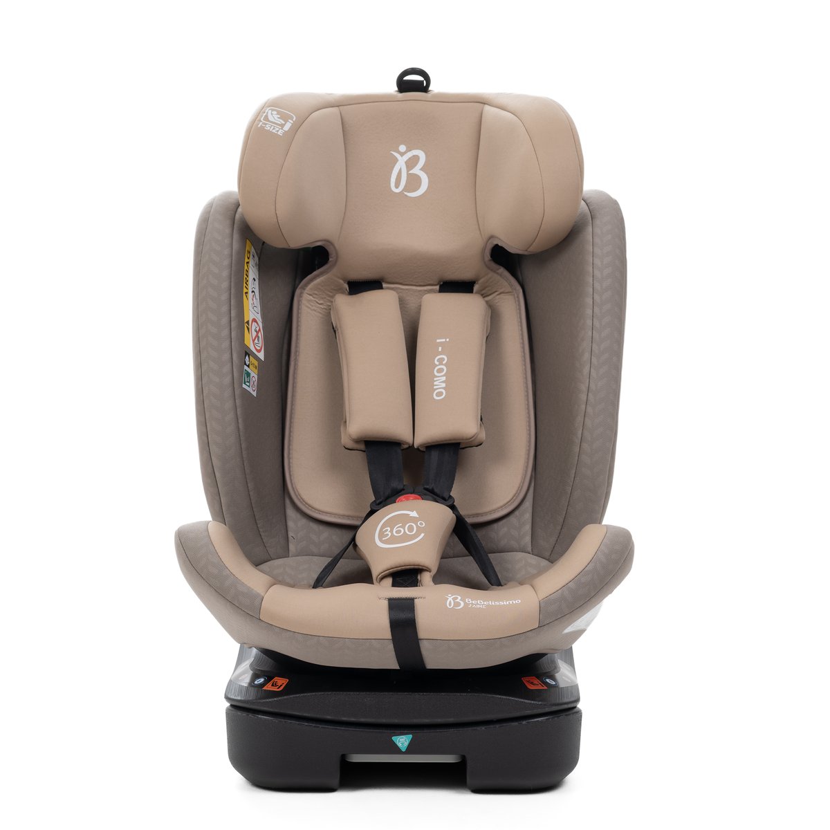 Bebelissimo - Siège auto Isofix - pivontant 360 ° - 40-150 cm - 0-36kg i- COMO beige couleur unique, BEBELISSIMO J'AIME