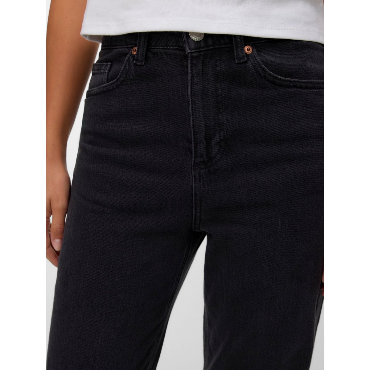 Jean À Coupe Large dark grey denim, VERO MODA