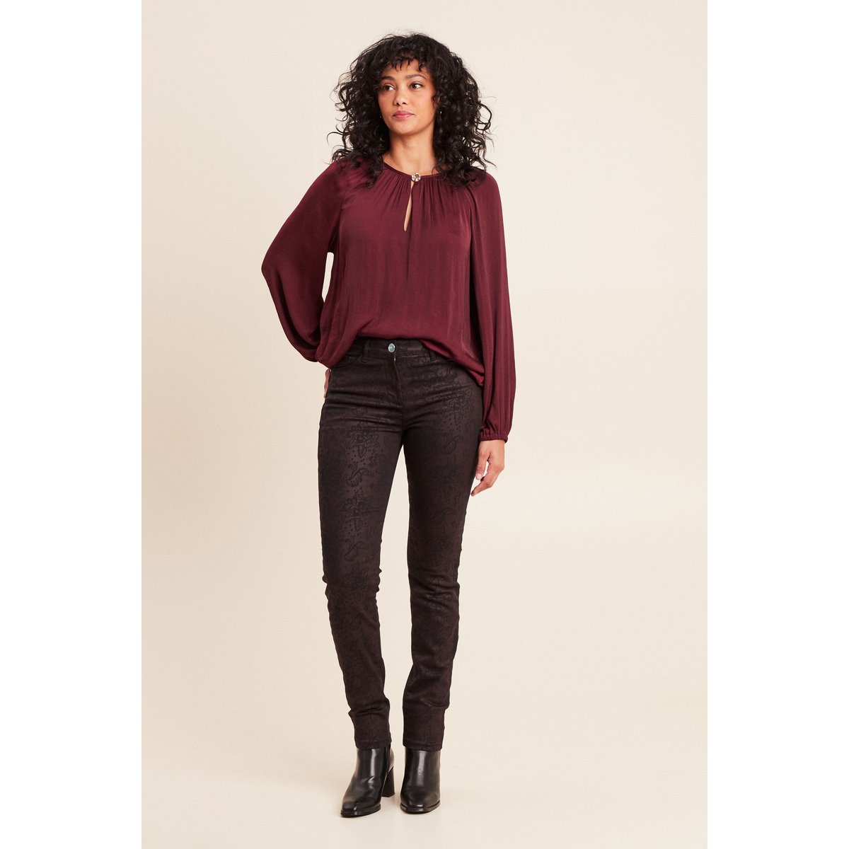 Pantalon magique L'Unique coupe ajustée bordeaux, BREAL