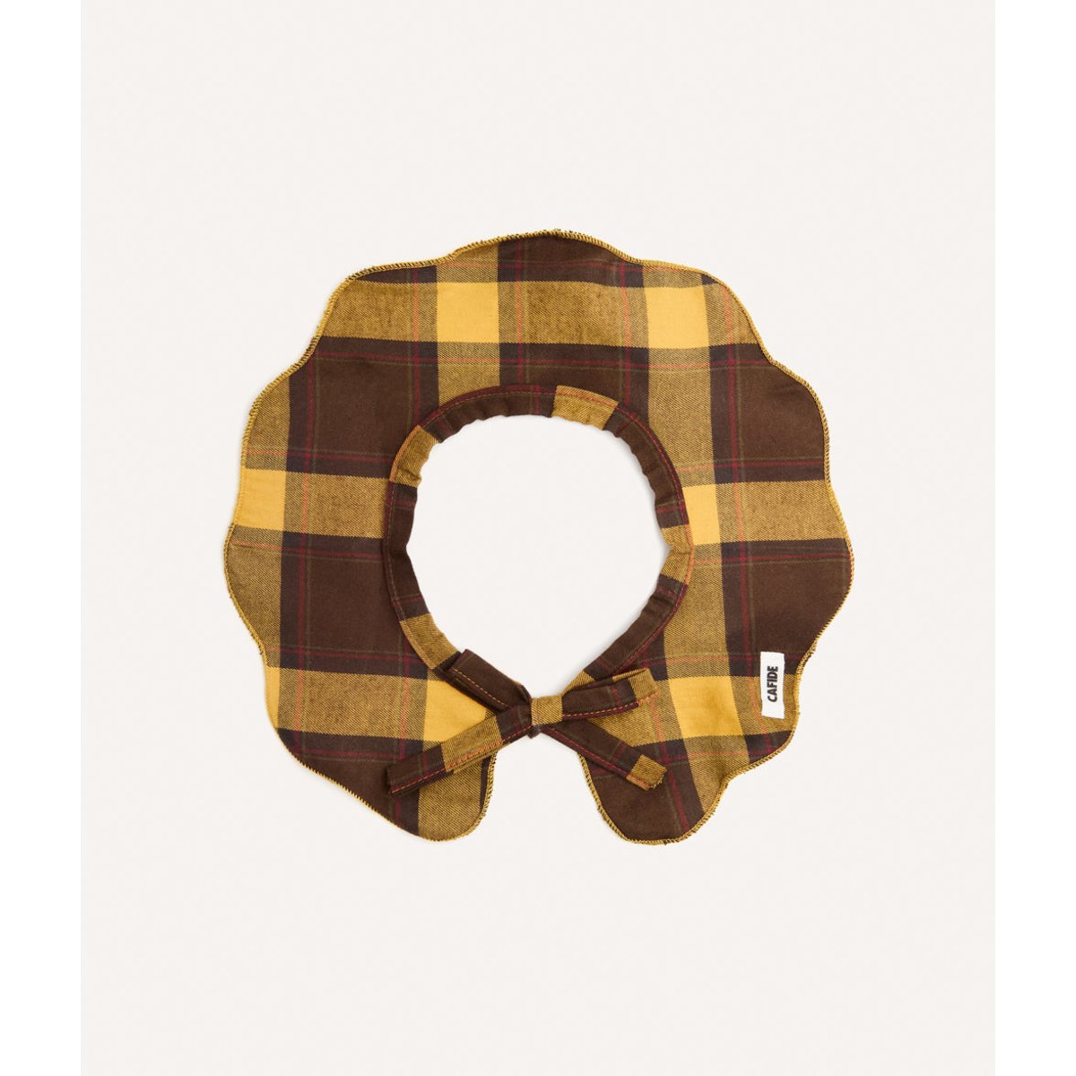 Bandana pour chien style col tartan moutarde, Lola jaune, CAFIDE