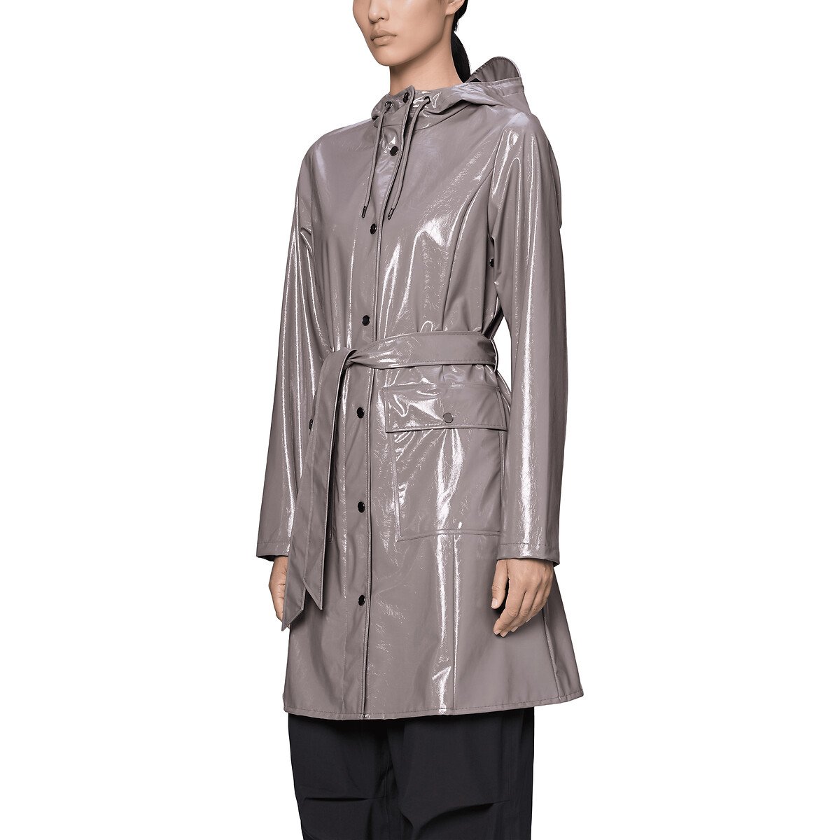 Imperméable, CURVE LONG gris cendré, RAINS