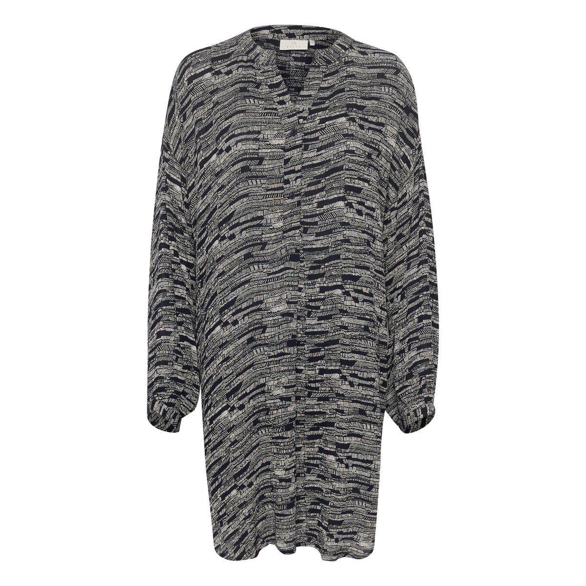 Dress bleu/blanc imprimé midnight/turtledove print, KAFFE
