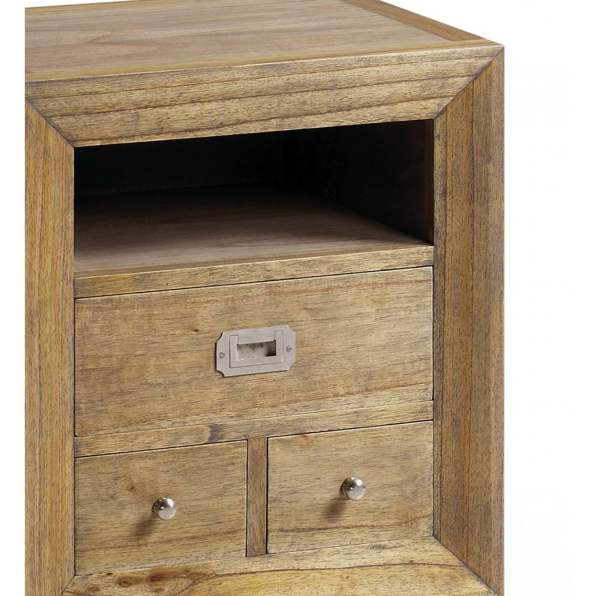Table de chevet 3 tiroirs bronze - KERLINE marron, DECORATION D’AUTREFOIS