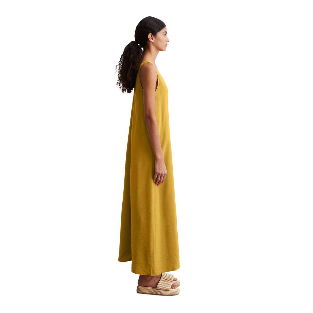 Robe maxi relaxed avec structure crinkle gelb, MARC O'POLO