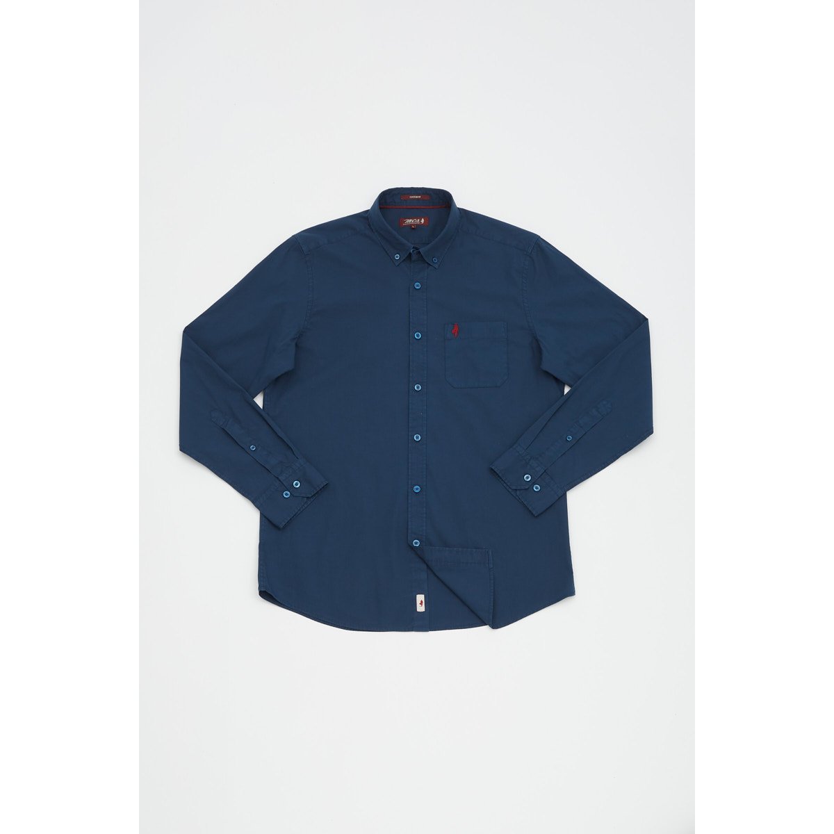 Chemise unie en popeline bleu marine, MCS