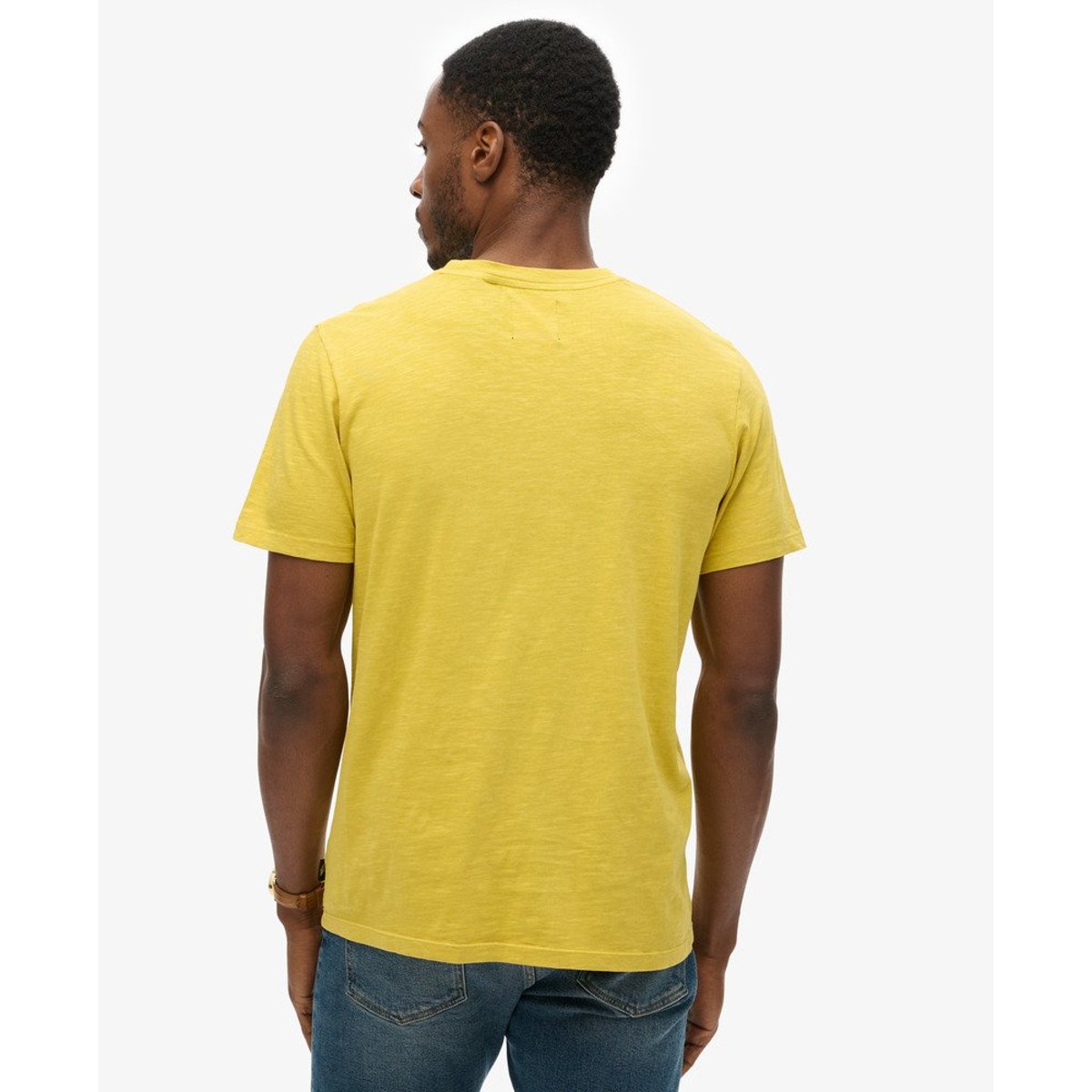 T-shirt classique à logo Venue jaune pétrole flammé, SUPERDRY