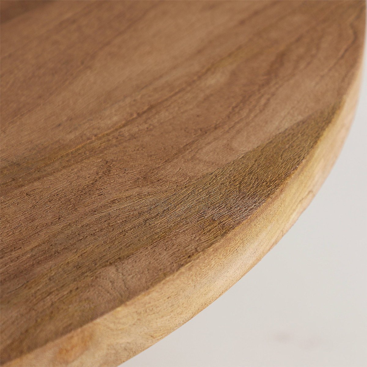 Table basse ronde marbre et manguier VACIO bois marron et marbre beige, RECOLLECTION