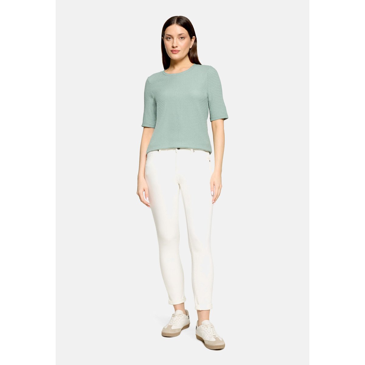 T-Shirt avec structure à encolure ronde chinois green, BETTY BARCLAY