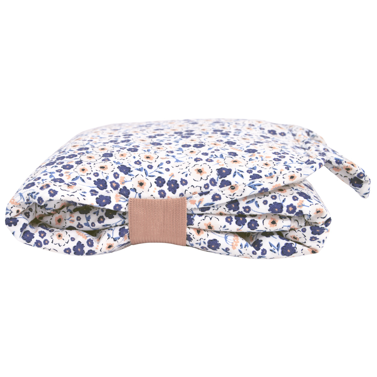 Tapis à langer de voyage coton bio BILLIE bleu, LITTLE CREVETTE