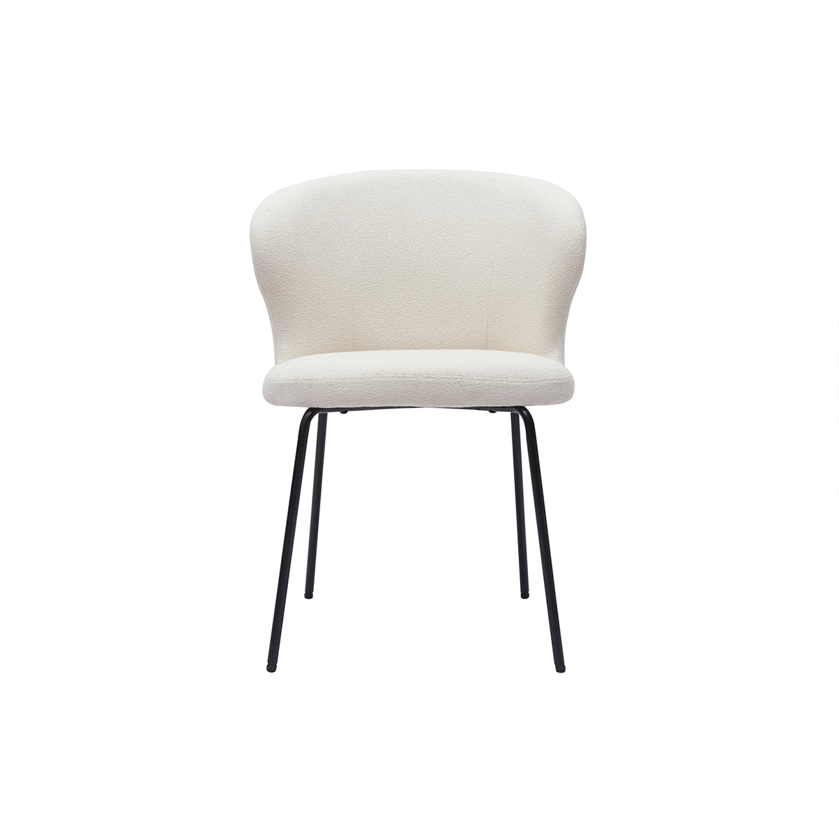 Chaise design pieds métal YDA blanc, MILIBOO