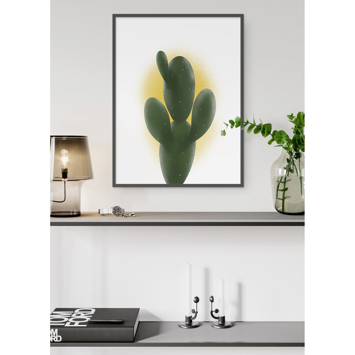 Poster Cactus blanc, L'AFFICHERIE
