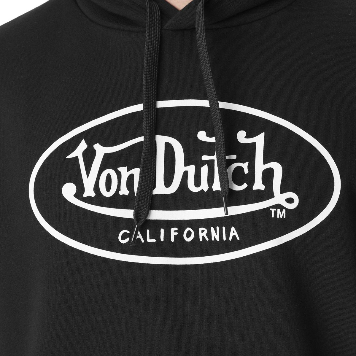 Sweat à capuche molleton Brand noir/blanc, VON DUTCH