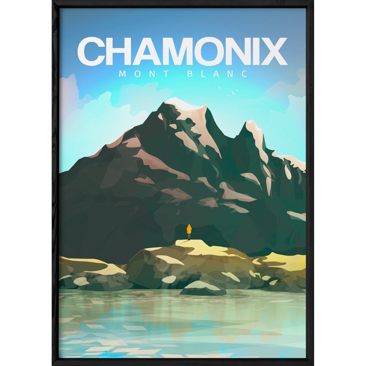 Affiche ville Chamonix-Mont-Blanc blanc, L'AFFICHERIE