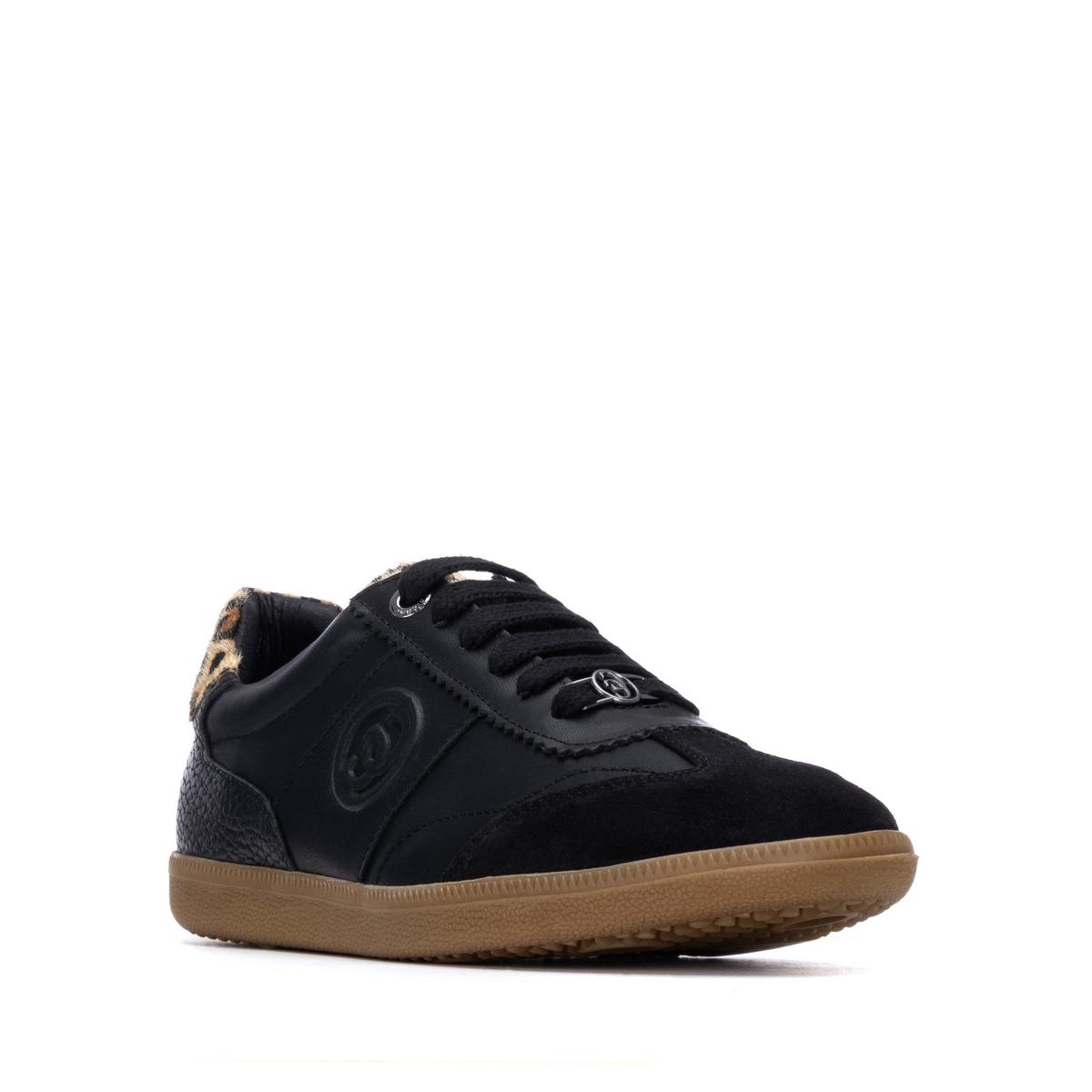 Baskets Plaine Lacets noir, CARMELA