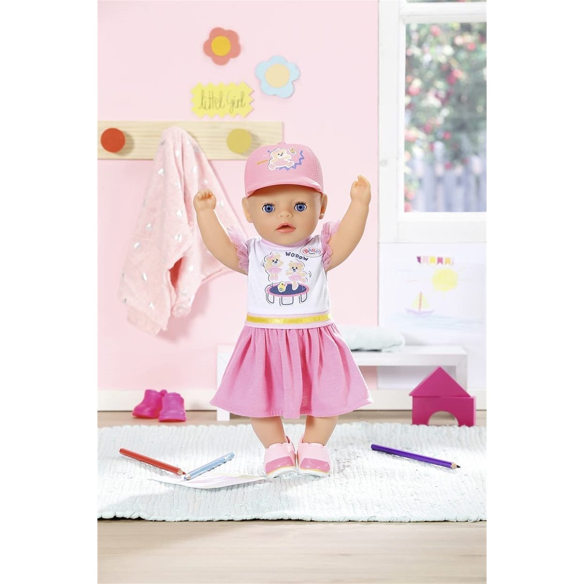 Baby born Jardin d'enfants Ensemble Tenue et Casquette 36 cm rose, ZAPF CREATION