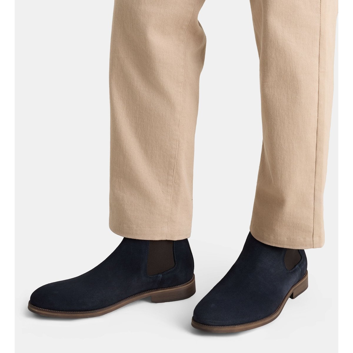 Bottines chelsea marvin cuir lisse ou velours bleu, COMPTOIR GL