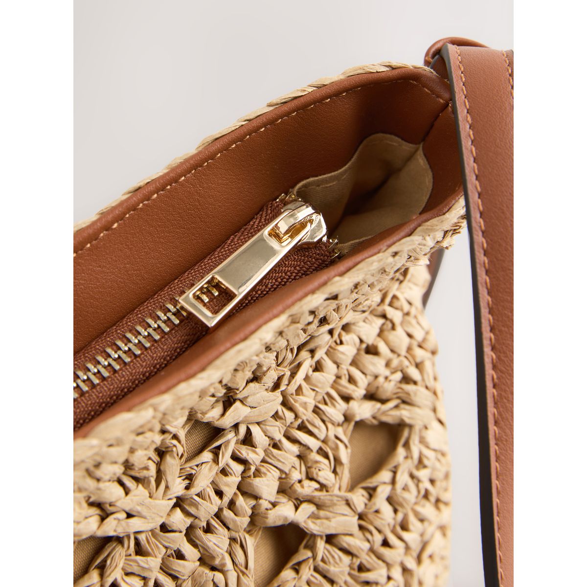 Sac à bandoulière effet raphia naturel, NEXT
