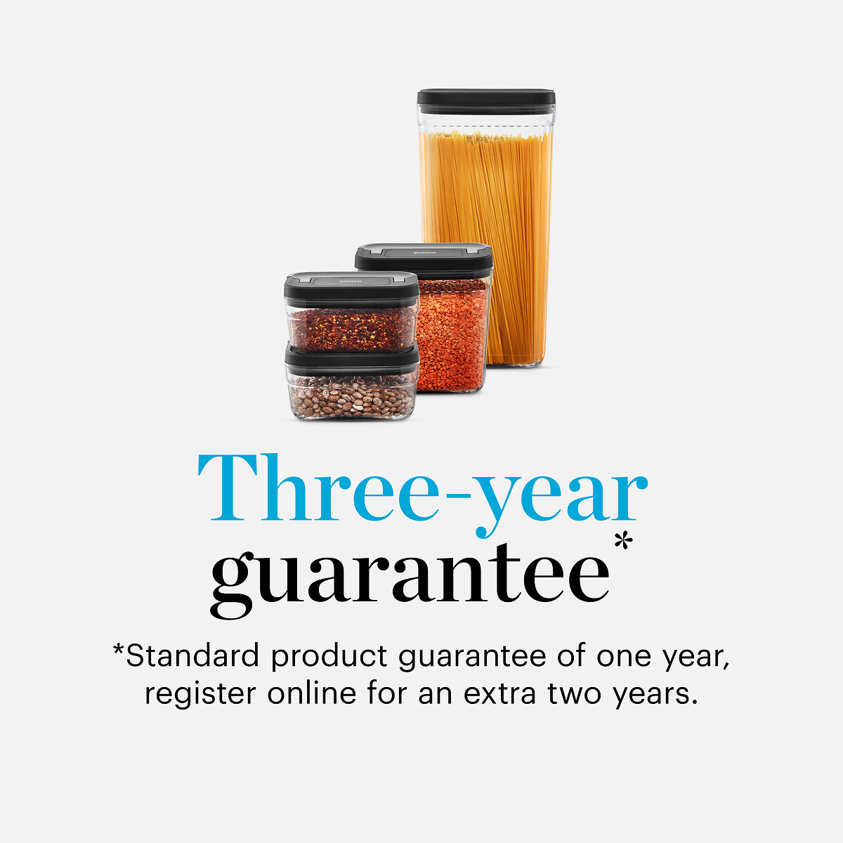 4-Piece Food Storage Set transparent, GOOD FOOD BY TOWER