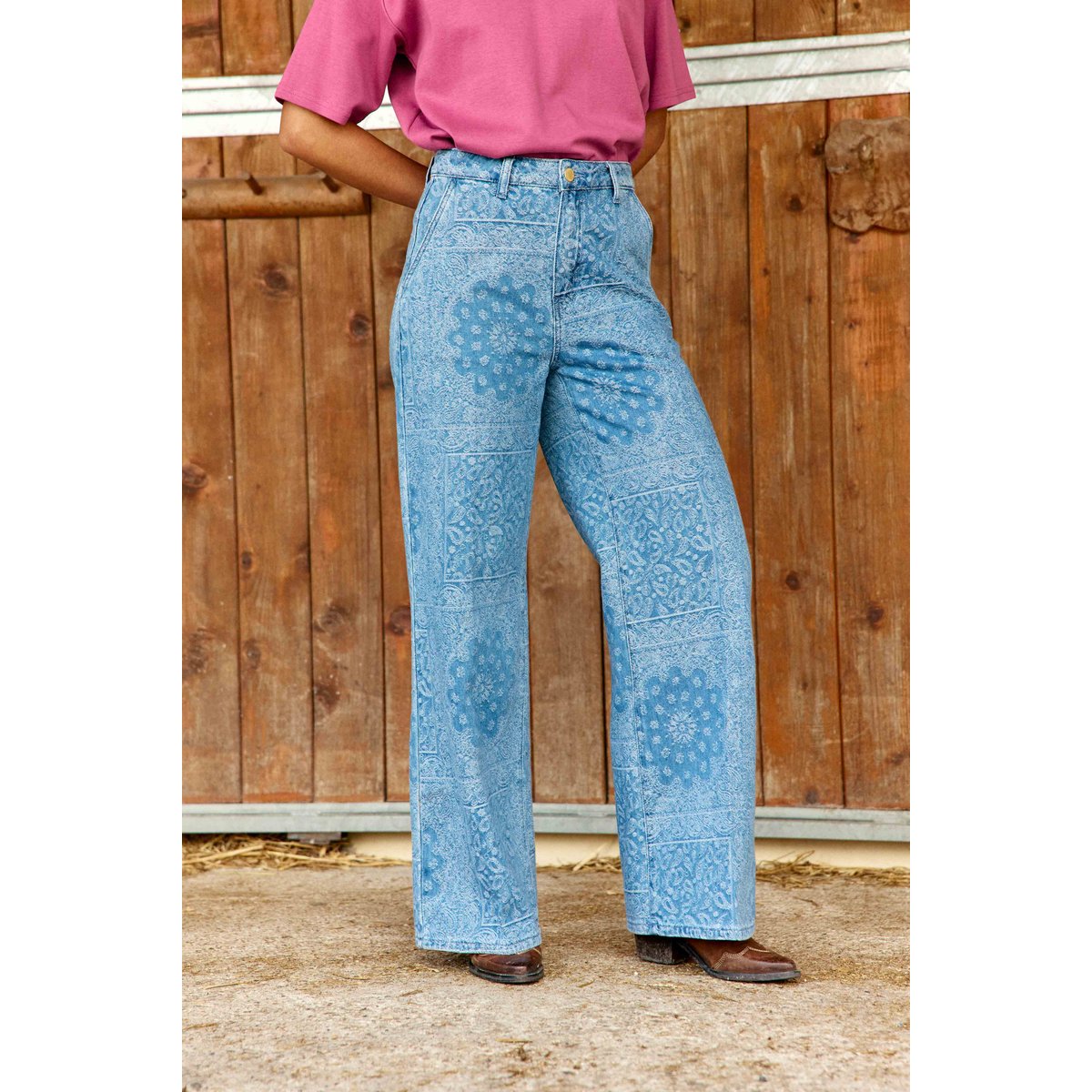 Jean imprimé jacquard PETRONIA 47-bandana, LA PETITE ETOILE