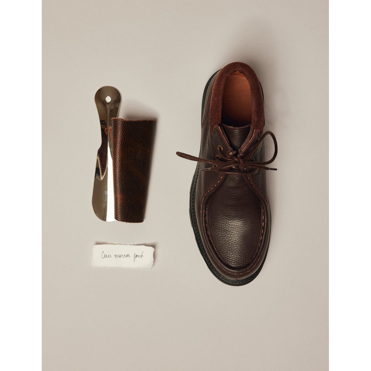 Bottines MOPA cuir grainé marron, ODAJE