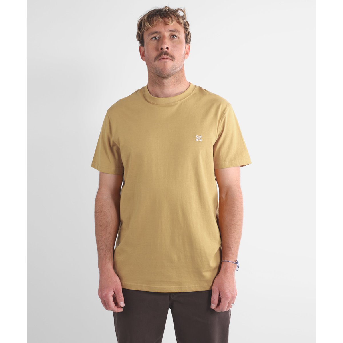 Tee-shirt uni brodérie 4flo TEBAZ honey, OXBOW