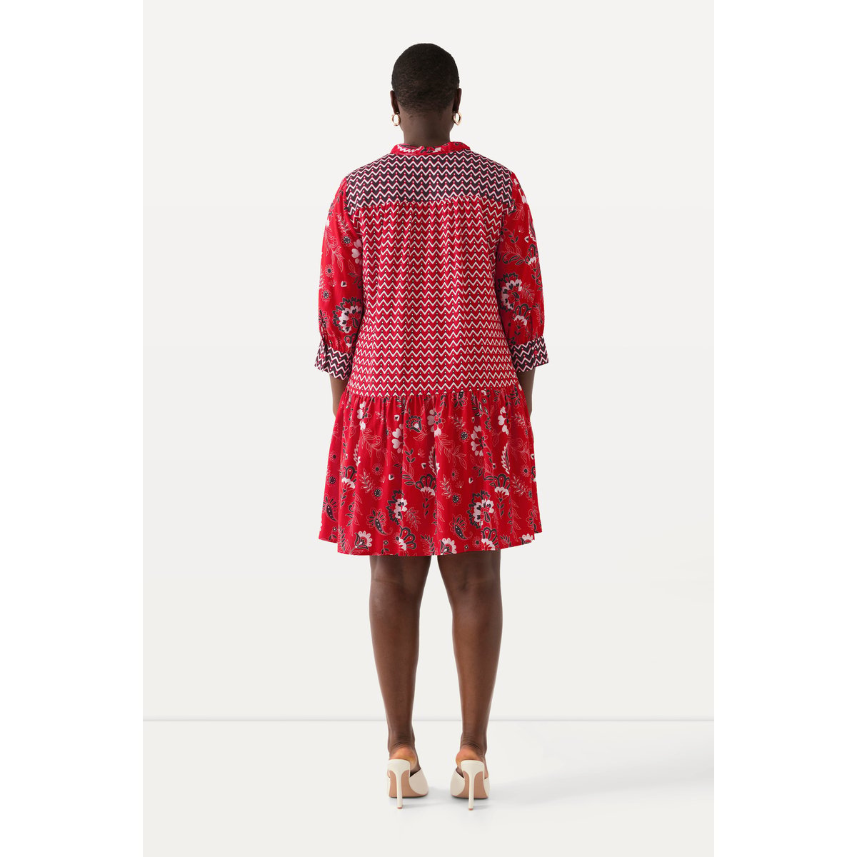 Blouse en lyocell, ruban à nouer, nœud salsa, ULLA POPKEN