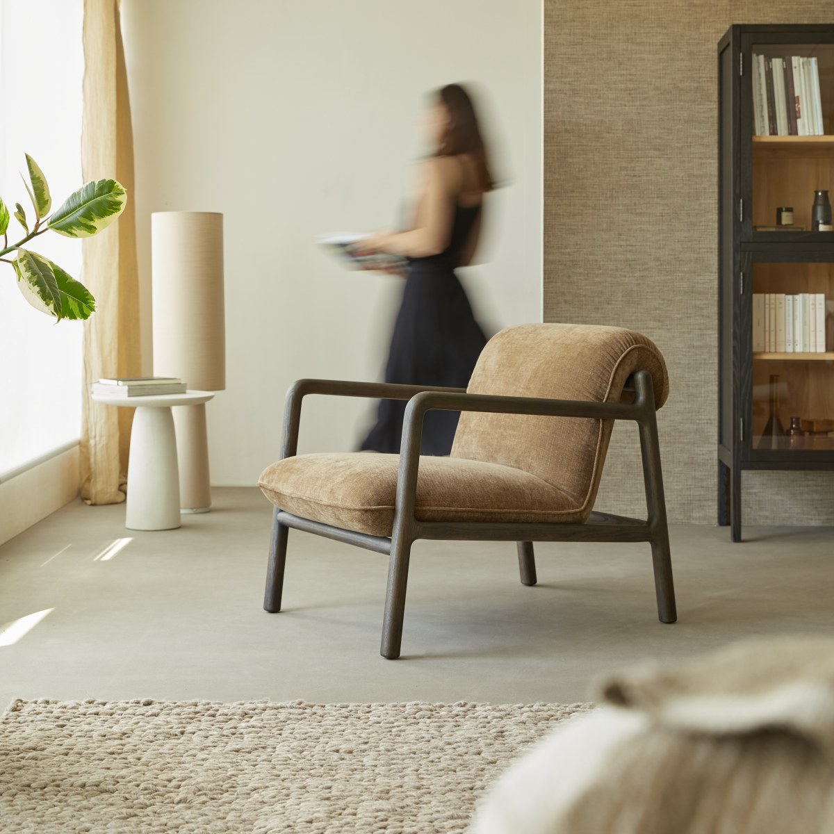 Fauteuil en Tissu, EMMA marron, TIKAMOON