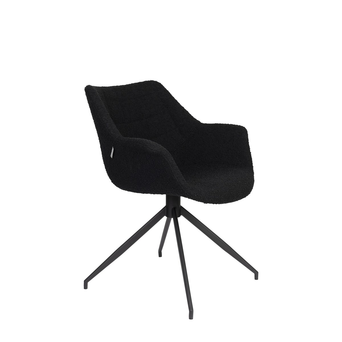 Fauteuil en tissu DOULTON noir, ZUIVER