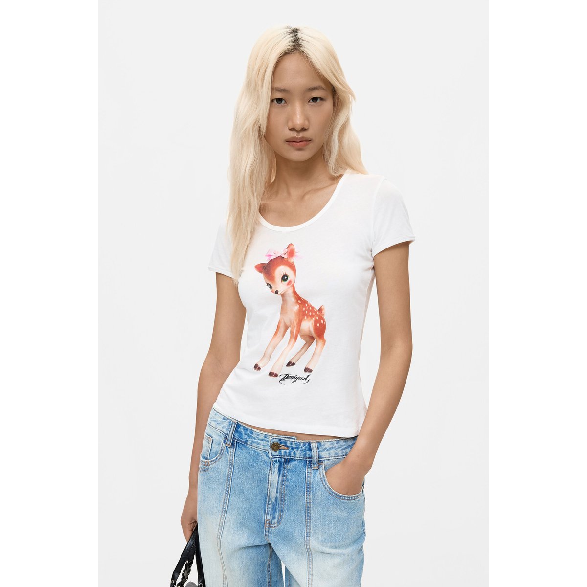 Pantalon en jean Papillons blanc, DESIGUAL