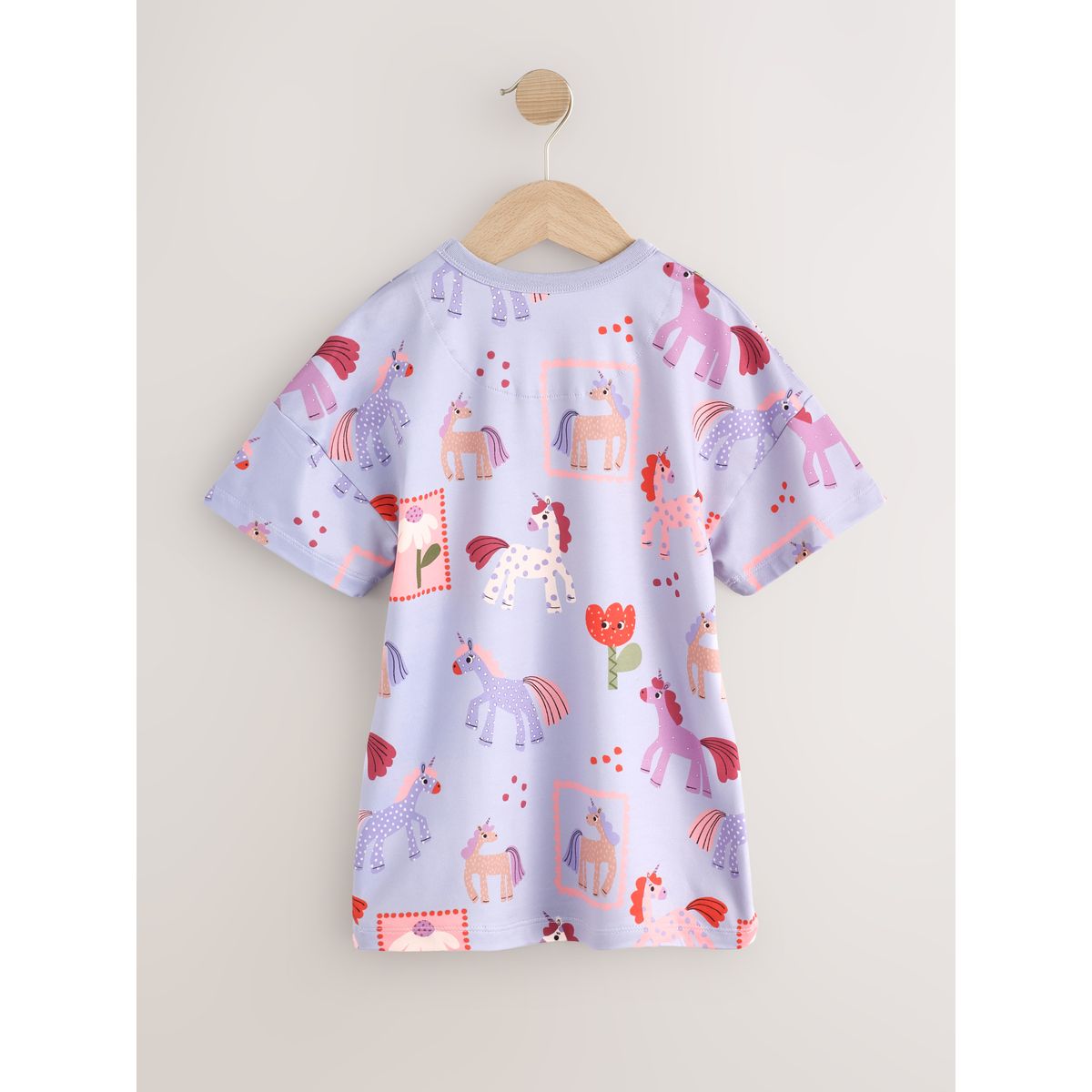 Chemise de nuit à imprimé licorne, lot 2 rose/lilas violet, NEXT