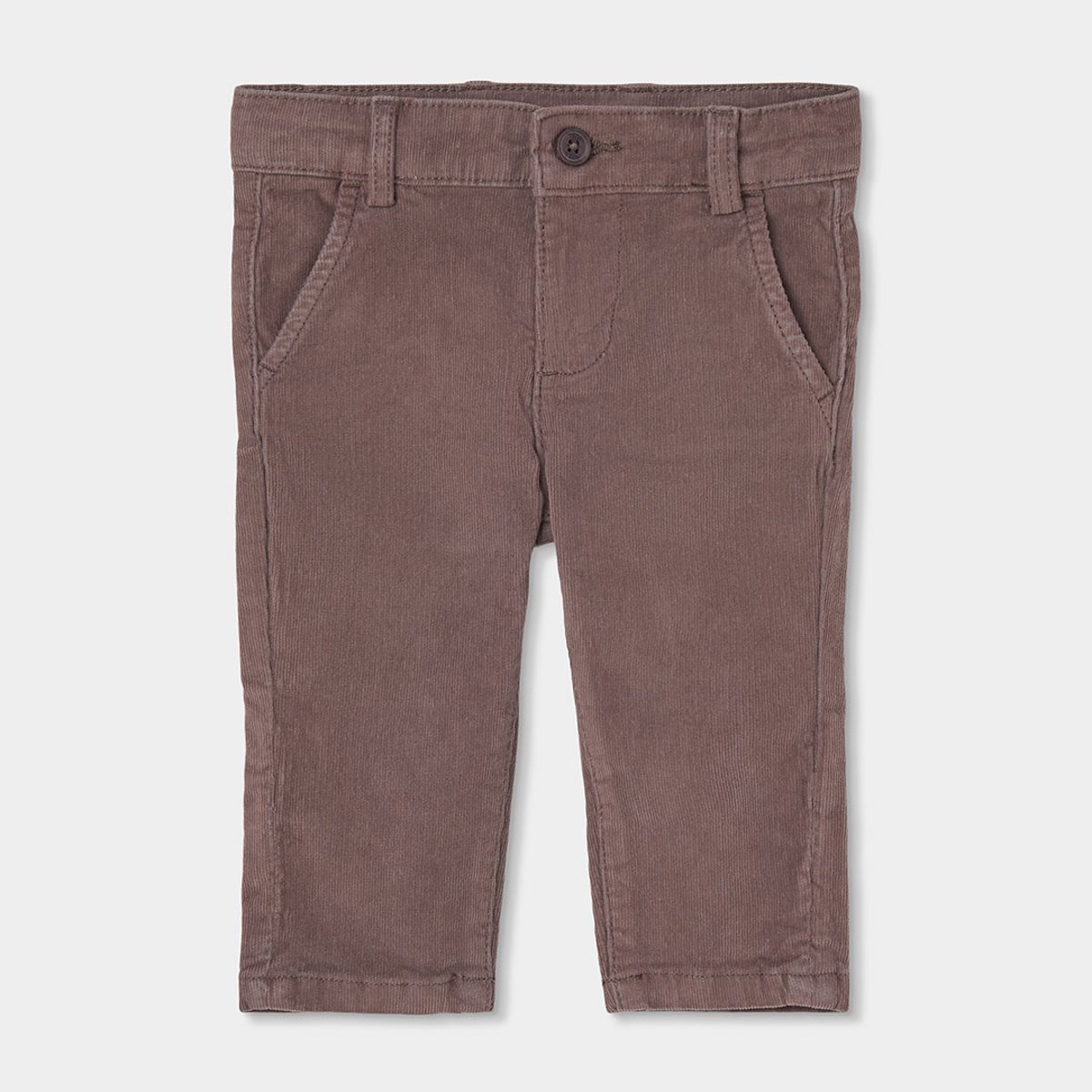 Pantalon garçon en velours côtelé fin marron, BOBOLI