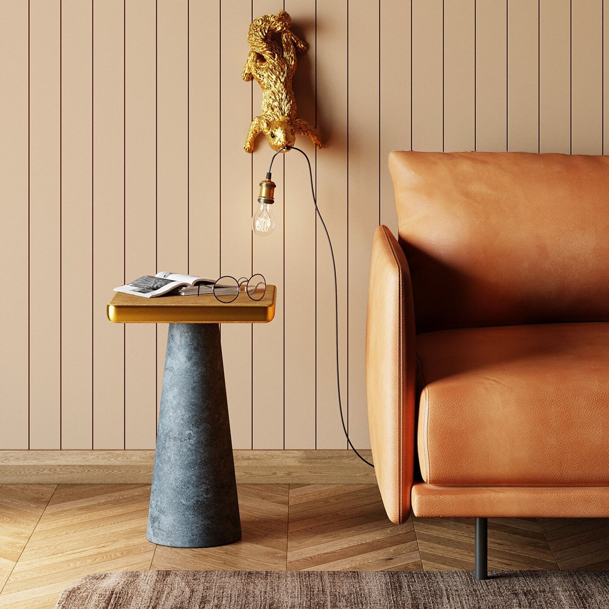 Table d'appoint en aluminium, CORA or, KARE DESIGN